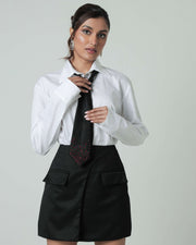 Overlay Mini Skirt - Black